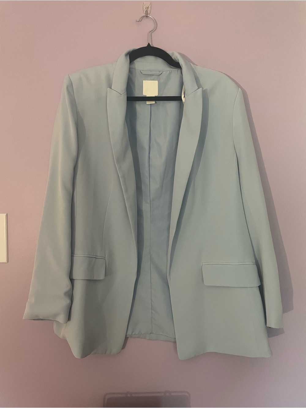 H&M Light Blue Women's Blazer size 12 | Tailored Open Front Jacket